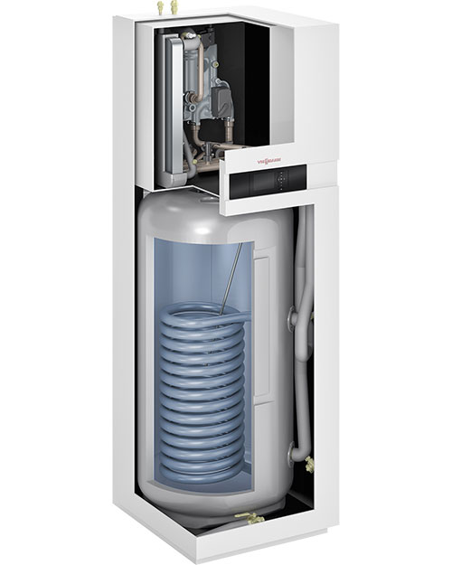Õhk-Vesi soojuspumba kompaktne siseosa koos integreeritud tarbeveeboileriga