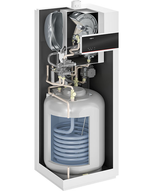Kompaktne gaasikatel sisemise 130L tarbeveeboileriga