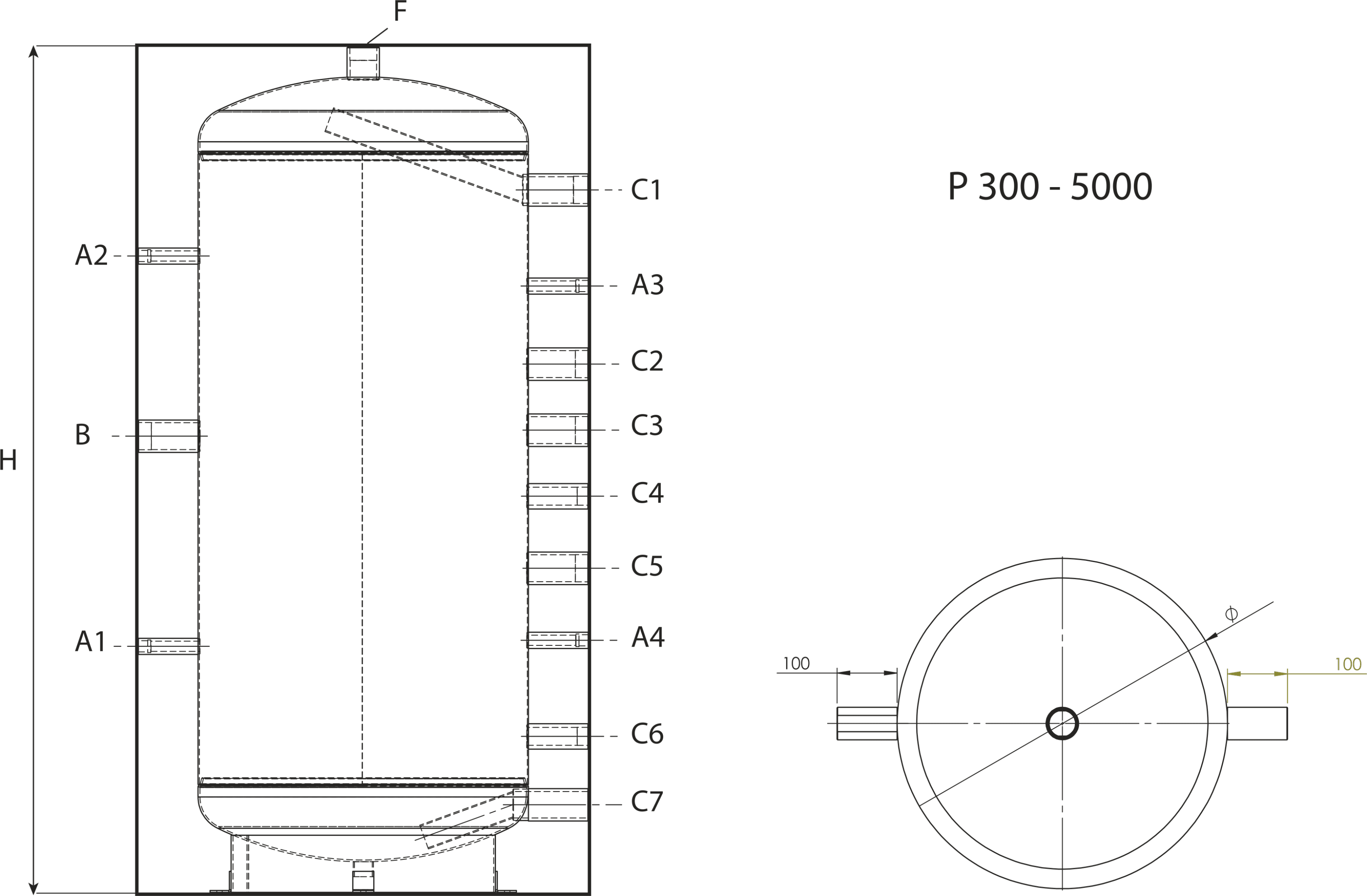 P-300-5000 Akupaagi läbilõige