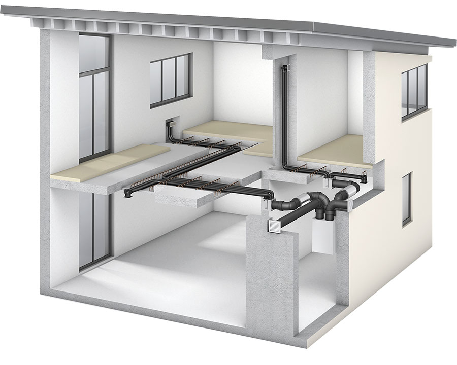Vitovent-300-W-system-5-4 Ventilatsiooniseade koos torustikuga